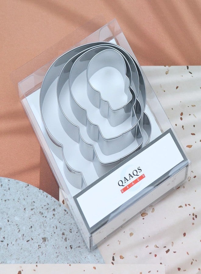 QAAQS Skull Cookie Cutter Set Large - 5 Inch, 4 Inch, 3 Inch, 2 Inch - Halloween Day of the Dead Cookie Cutters Shapes Biscuit Molds - Stainless Steel - Image 4